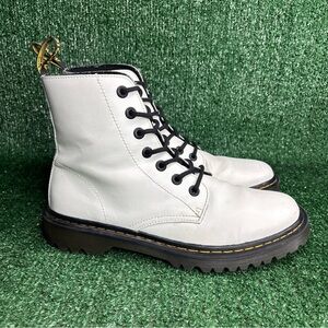 Dr. Martens Doc Luana White Combat Boots Womens Size 10 EU 42 7-Eye Leather